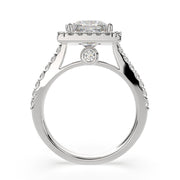 Bianca Princess Cut Halo Pave Engagement Ring Setting - Nivetta